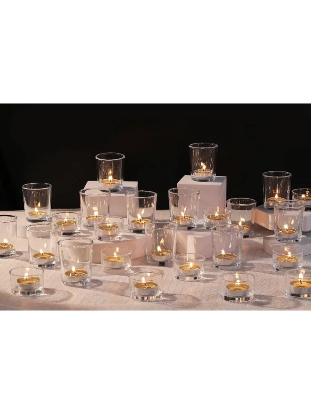 72pcs Clear Glass Votive Candle Holders for Wedding & Party Decor, Tealight